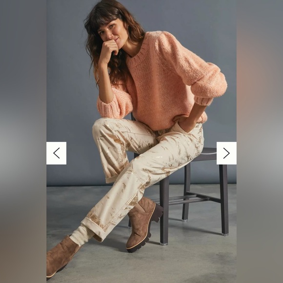 Anthropologie Pilcro The Wanderer Utility Pants  Women Size 26 Beige Button Fly - Picture 1 of 9